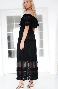 Mixed Brands - Offshoulder Maxi Dress L172 - Black