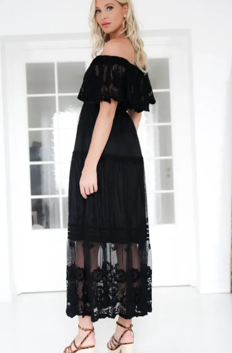 Mixed Brands - Offshoulder Maxi Dress L172 - Black