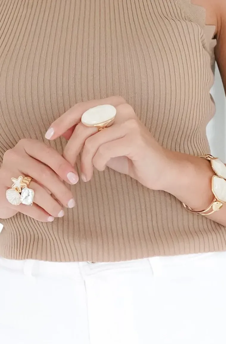 Mixed Brands - Oval ring 505 - White