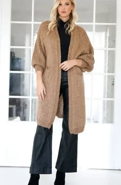 Mixed Brands - Oversized knit cardigan with pockets 1158 - Camel