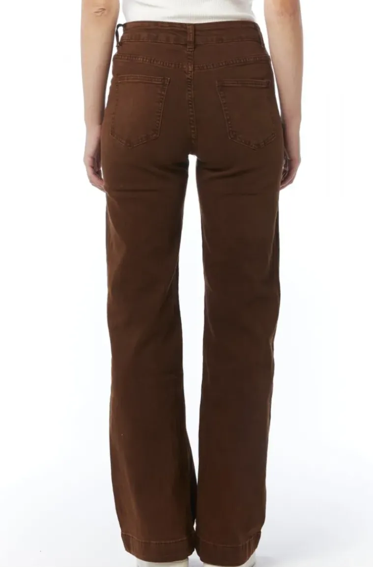 Mixed Brands - Pant cotton with buttons 8053 - Choco