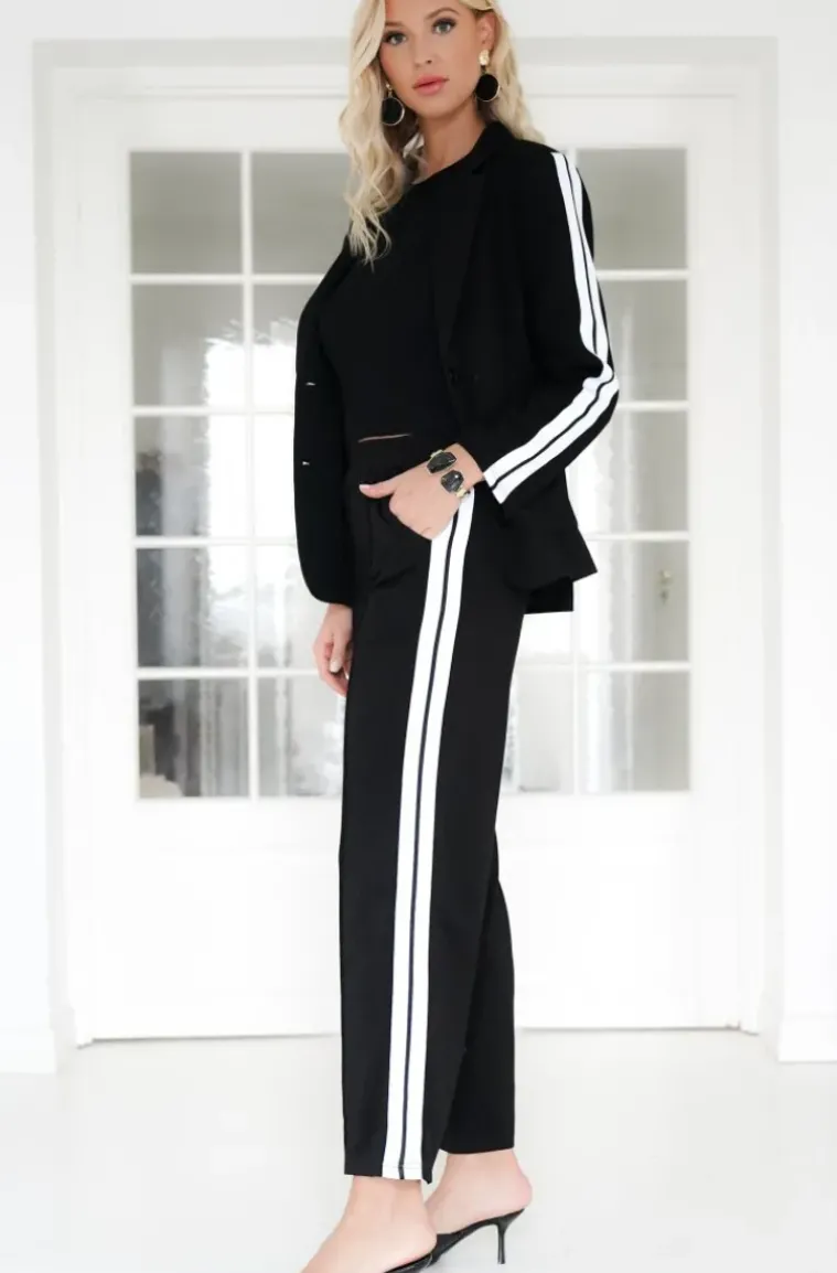 Mixed Brands - Pants with Stripes 06-3303 - Black
