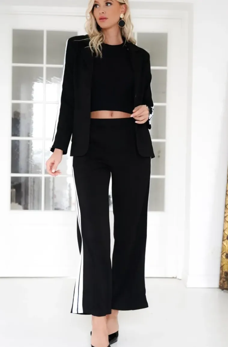 Mixed Brands - Pants with Stripes 06-3303 - Black