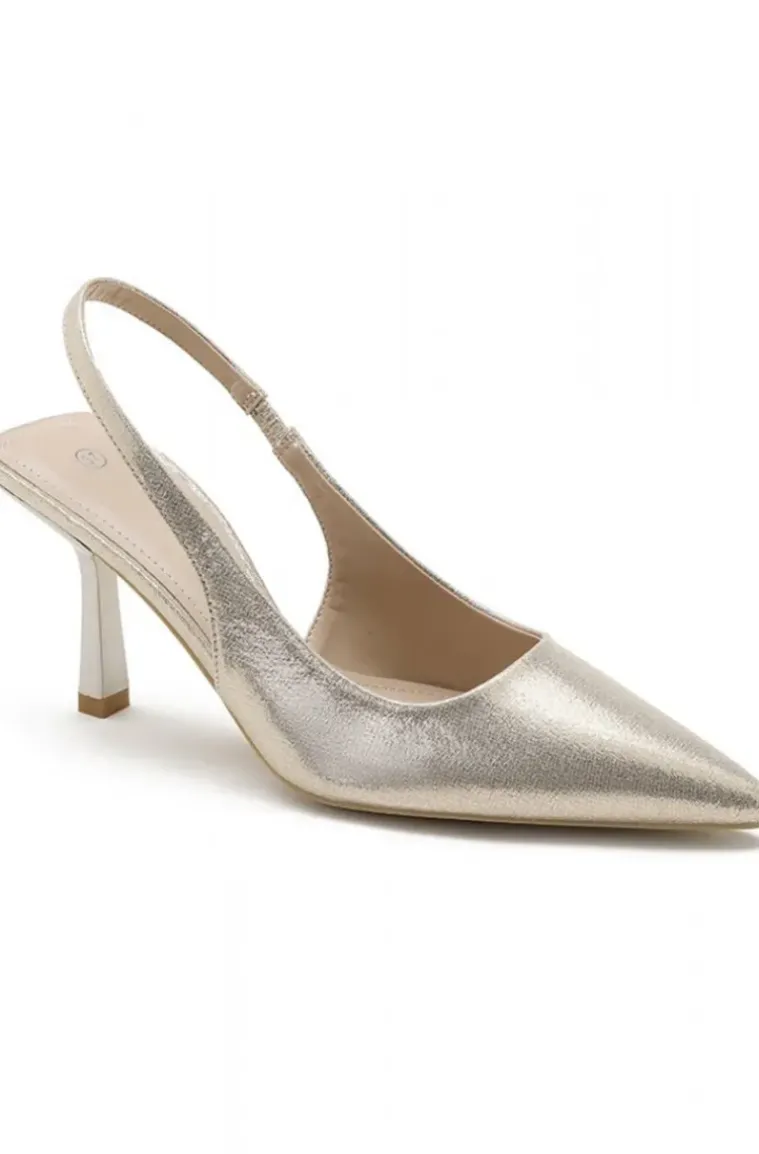 Mixed Brands - Pointy toe slingback with heel 3016 - gold