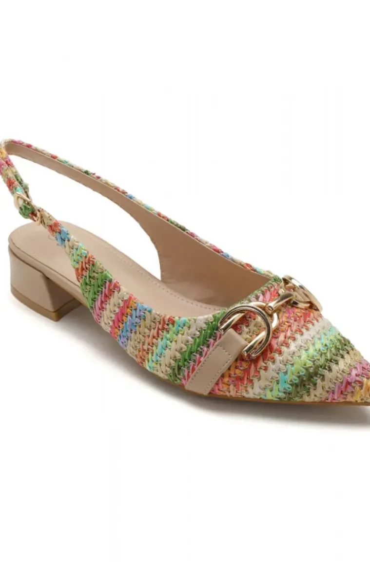 Mixed Brands - Pointy Toe Sling Back with buckle 1816 - Multi