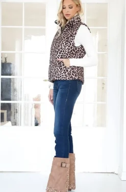 Mixed Brands - Quilted Vest 2363 - Beige Leo