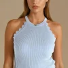 Mixed Brands - Ribbed tank top 8009 - Light Blue
