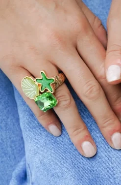Mixed Brands - Ring Seashell Star 512 - Green