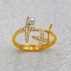 Mixed Brands - Ring Stones and Pearl BA255 - Gold
