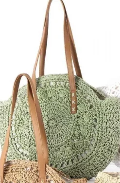 Mixed Brands - Round Crochet Bag 1349 - Green
