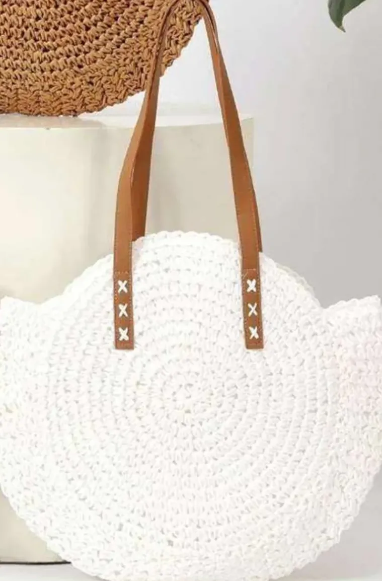 Mixed Brands - Round Straw bag 1350 - White