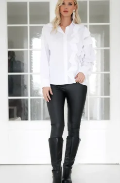 Mixed Brands - ruffles shirt G1946 - White