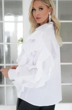 Mixed Brands - ruffles shirt G1946 - White