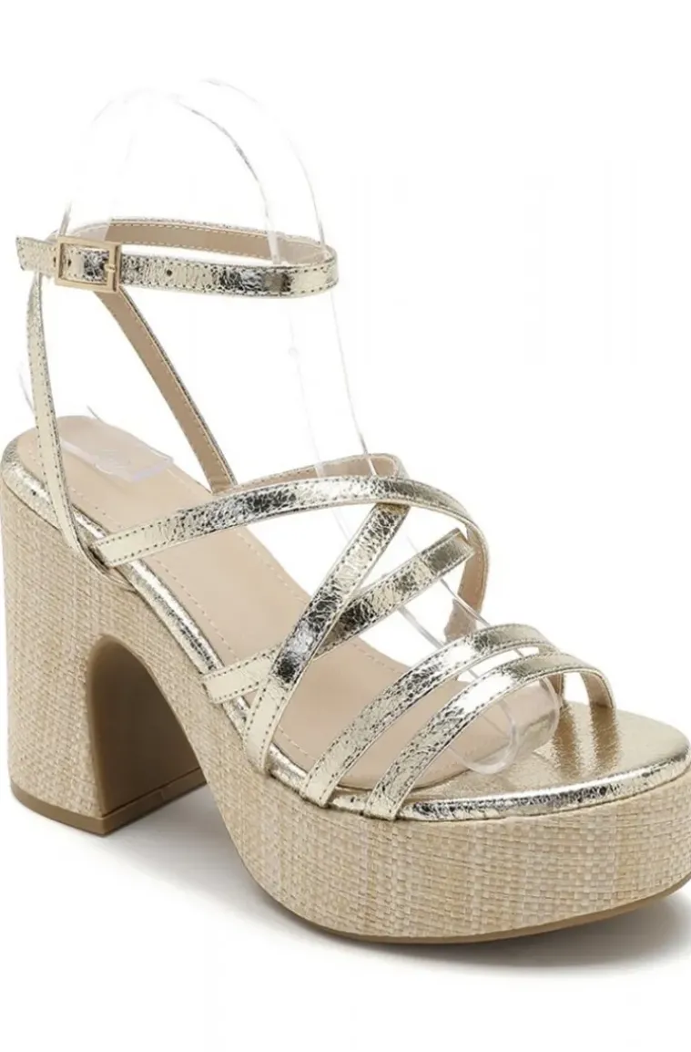 Mixed Brands - Sandal with heel H8-922 - Gold