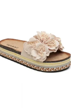 Mixed Brands - Sandal with flowers 7078 - Beige