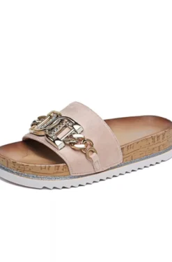 Mixed Brands - Sandal with buckle with stones 2332 - Pink
