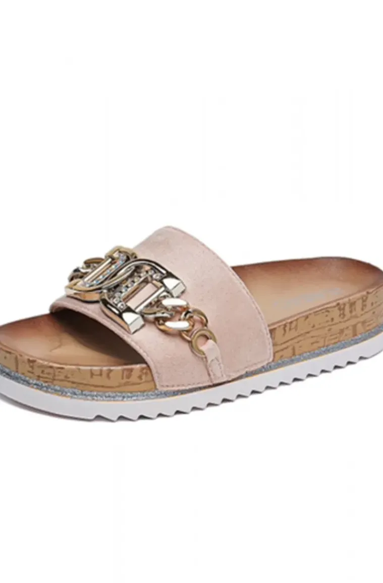 Mixed Brands - Sandal with buckle with stones 2332 - Pink