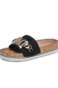 Mixed Brands - Sandal with buckle with stones 2332 - Black