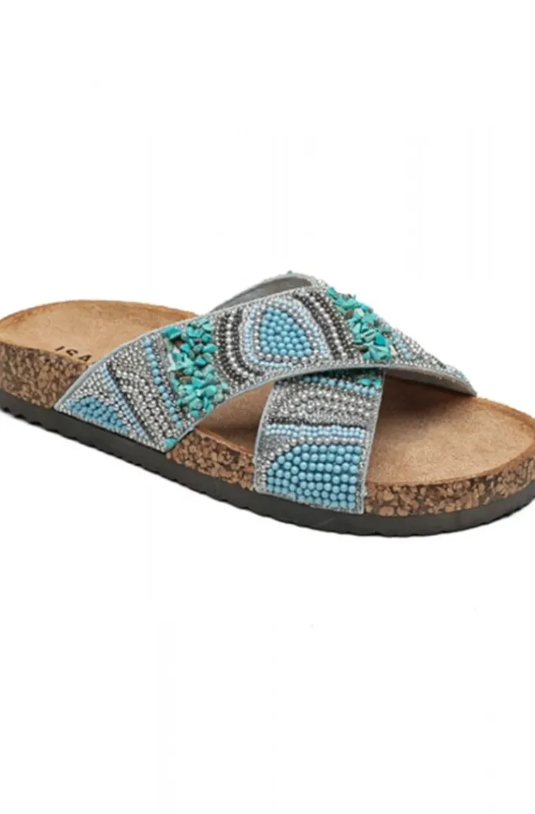 Mixed Brands - Sandal with stones 7069 - Blue