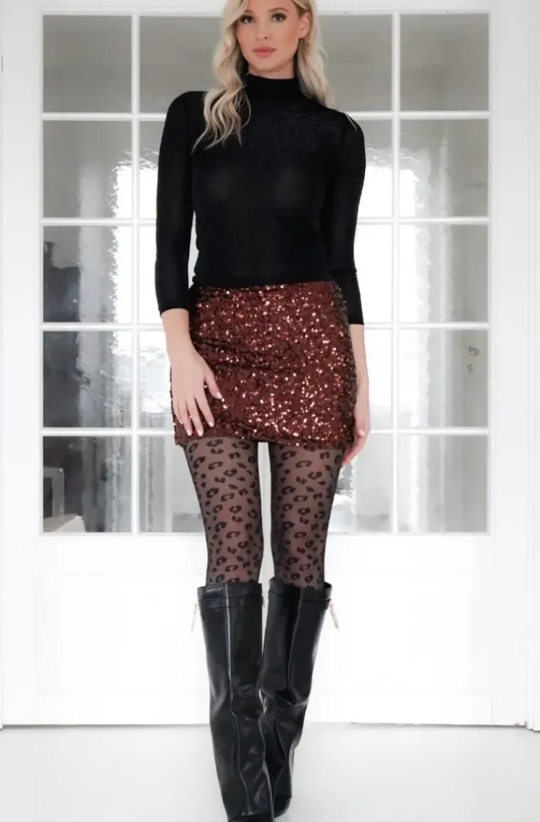 Mixed Brands - Sequin skirt 1326 - Chocolate