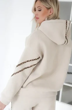 Mixed Brands - Set hoodie and sweatpants with leostripe 50210 - Beige