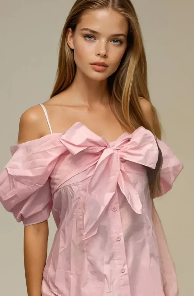 Mixed Brands - Shirt with Bow 34633 - Pink