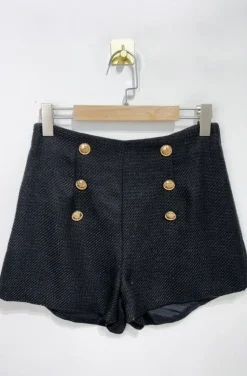 Mixed Brands - Shorts with chic buttons 4935 - Black