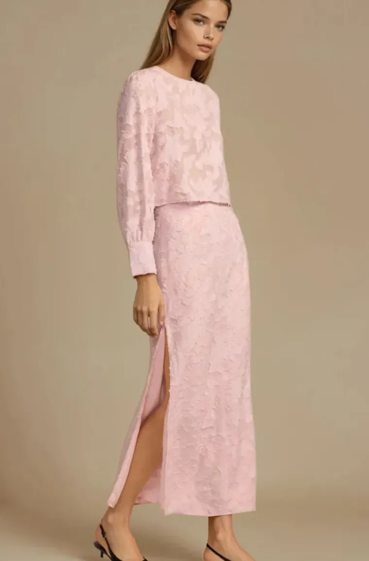 Mixed Brands - Skirt with slit 1702 - Pink