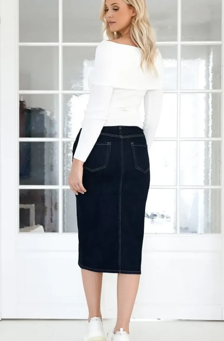 Mixed Brands - Skirt with Buttons - Denim