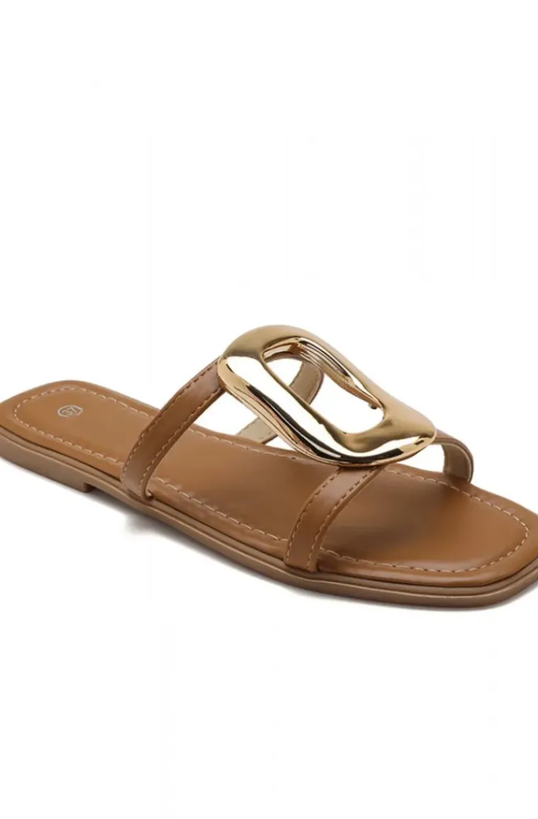 Mixed Brands - Sliders with buckle SS-283 - Camel