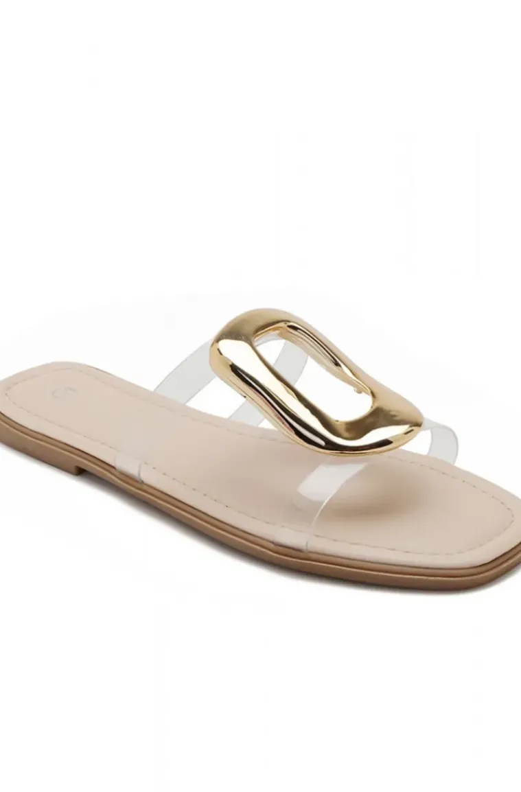 Mixed Brands - Sliders with buckle SS-283 - Nude