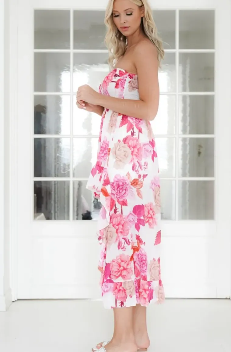 Mixed Brands - Smocked Dress Flowers 9910 - Pink