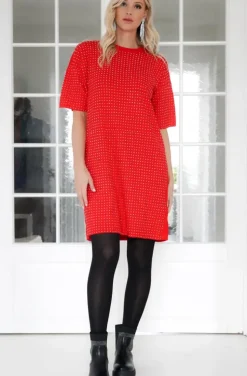 Mixed Brands - Studded Dress 8065 - Red