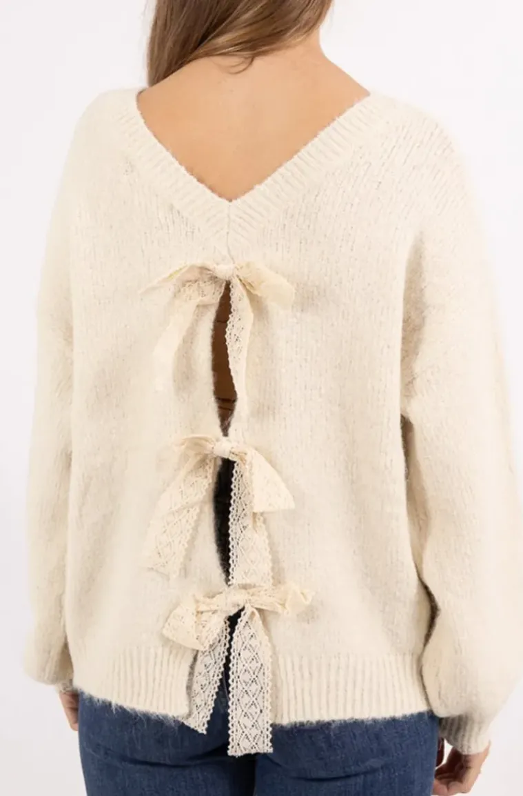 Mixed Brands - Sweater Bows Back 2413-2052 - Light Apricot