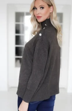 Mixed Brands - Sweater with Jewel buttons 3470 - Brown