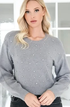 Mixed Brands - Sweater with rhinestones 3226 - Grey