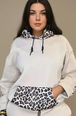 Mixed Brands - Sweatset leo plus size 35688 - Camel