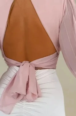 Mixed Brands - Top with chiffon sleeve 2468 - Pink