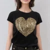 Mixed Brands - Tshirt Leo Love Heart 5223 - Black