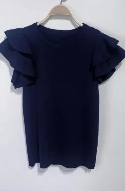 Mixed Brands - Tshirt with frills 2169 - Navy