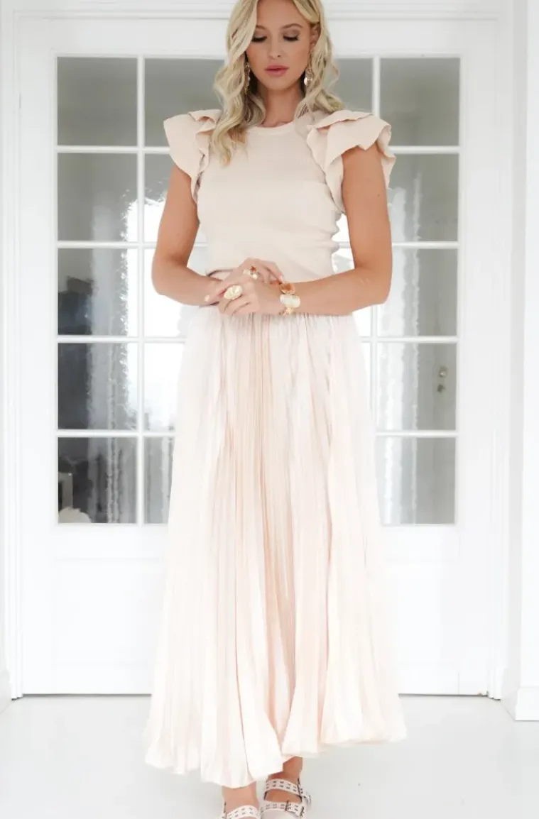 Mixed Brands - Tshirt with frills 2169 - Beige