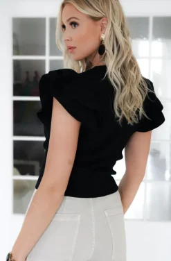 Mixed Brands - Tshirt with frills 2169 - Black