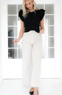 Mixed Brands - Tshirt with frills 2169 - Black