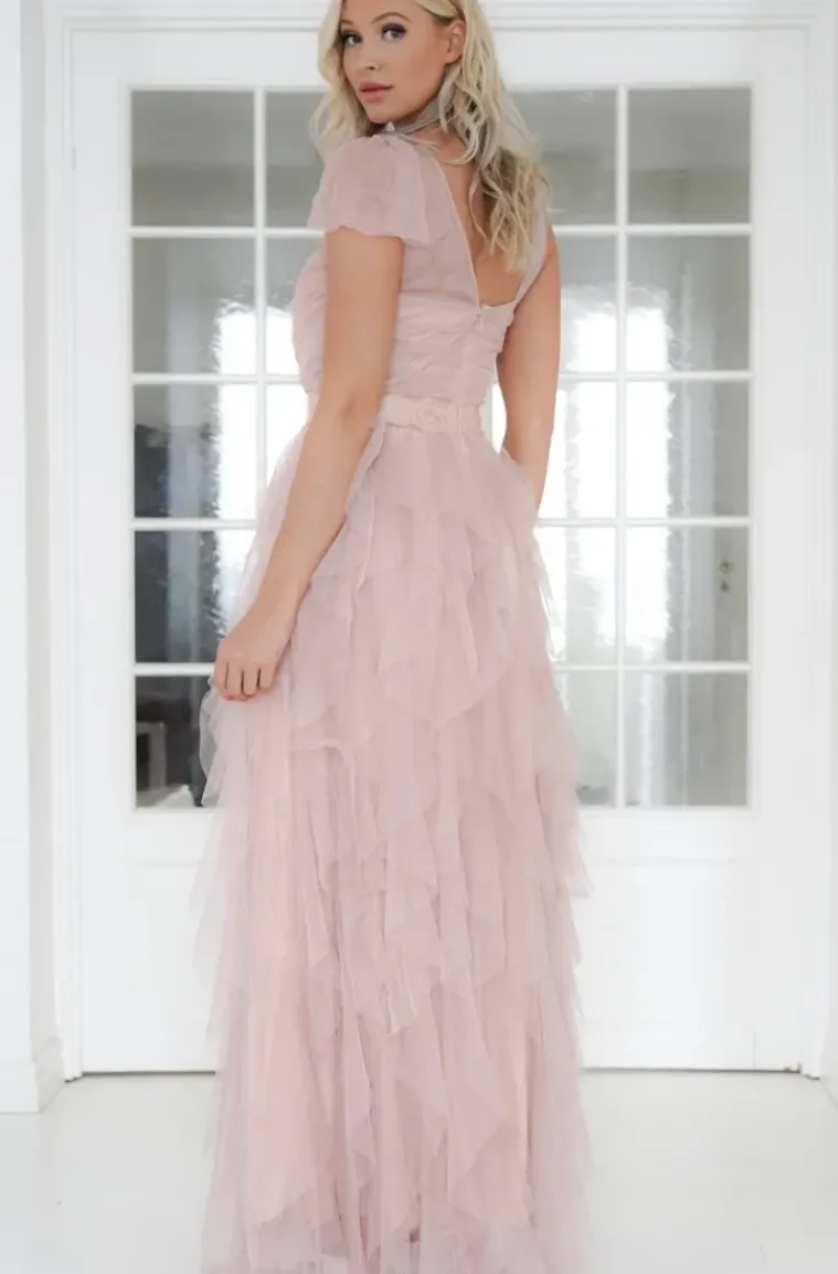 Mixed Brands - Tulle Dress Maxi Asymmetric 19831 - Pink
