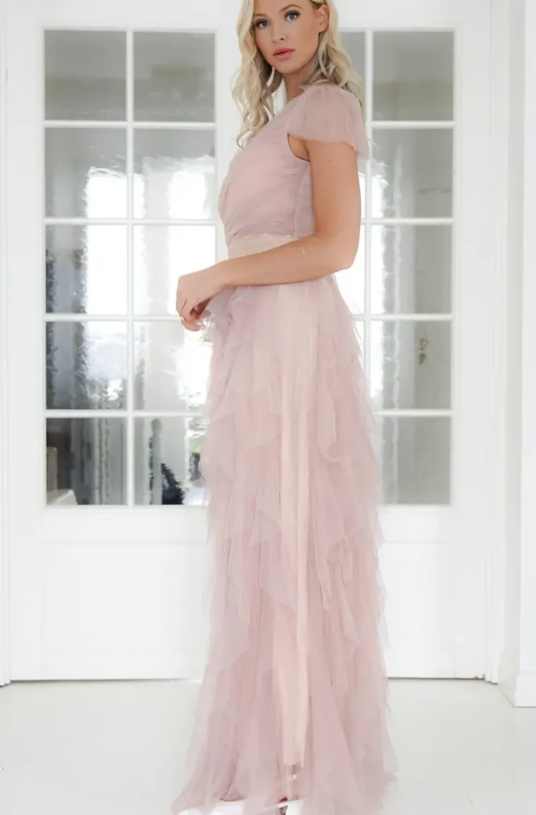 Mixed Brands - Tulle Dress Maxi Asymmetric 19831 - Pink