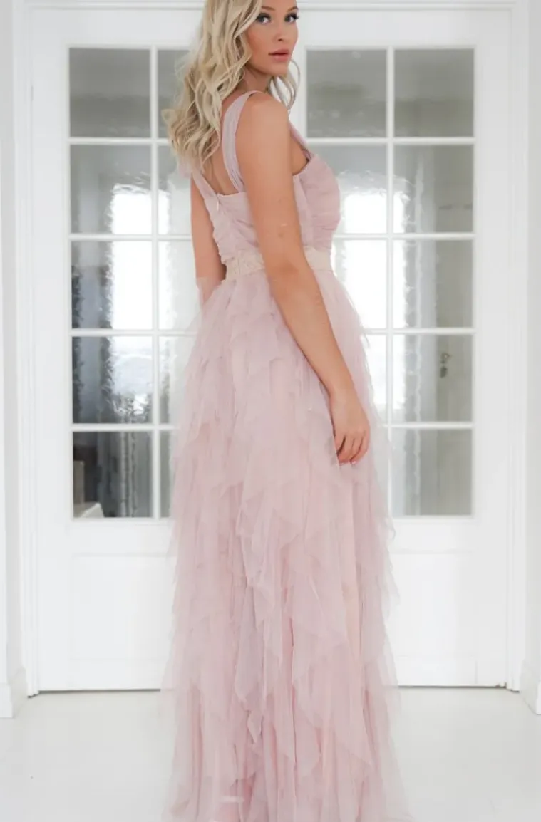 Mixed Brands - Tulle Dress Maxi Asymmetric 19831 - Pink