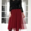 Mixed Brands - Tulle skirt Tulipa 0231 - Burgundy