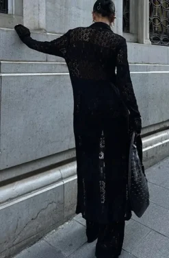 Mixed Brands - Two piece Knit set Pant and Kimono 12411 - Black