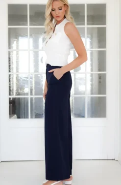 Mixed Brands - Wide Leg Palazzo Trousers 13293 - Navy