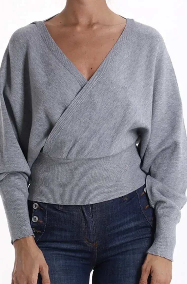 Mixed Brands - Wrap Sweater 8022 - Grey